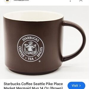 Starbucks Coffee Seattle Pike Place Mermaid Brown Mug 14oz Collectible